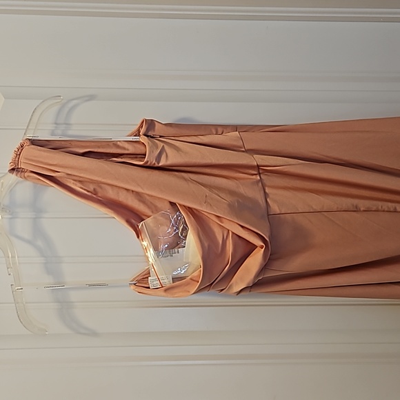 *NWT* Cynthia & Sahar One Shoulder Asymmetrical Cowl Back Satin Mermaid Dress - Picture 9 of 14